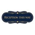 thumbnail image 1 of Signs ByLITA Designer Reception This Way Sign (Navy Blue/Gold) - Small, 1 of 5