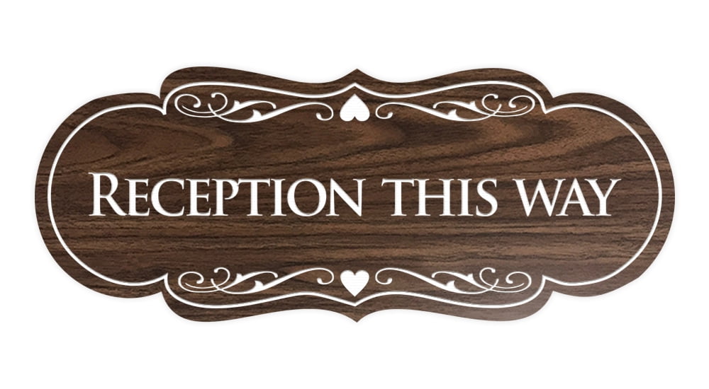 Signs ByLITA Designer Reception This Way Sign (Walnut) - Small ...