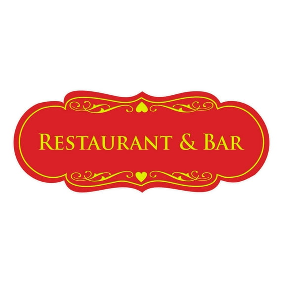 Signs ByLITA Designer Restaurant & Bar Sign (Red/Yellow) - Large