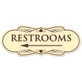 thumbnail image 1 of Signs ByLITA Designer Restrooms Left Arrow Sign - Easy Installation | Durable Wall or Door Sign (Brushed Silver) - Small, 1 of 3