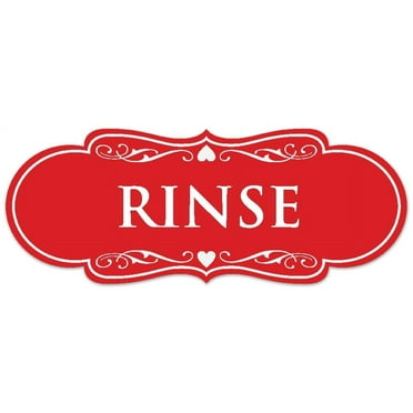 Signs ByLITA Designer Rinse Sign - Easy Installation | Durable Wall or Door Sign (Red) - Large
