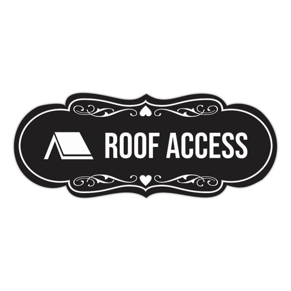 Signs ByLITA Designer Roof Access Sign (Black) - Small