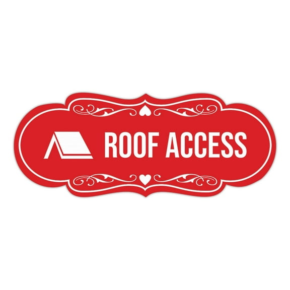 Signs ByLITA Designer Roof Access Sign (Red) - Small