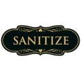 thumbnail image 1 of Signs ByLITA Designer Sanitize Sign - Easy Installation | Durable Wall or Door Sign (Black /Gold) - Small, 1 of 3