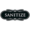 thumbnail image 1 of Signs ByLITA Designer Sanitize Sign - Easy Installation | Durable Wall or Door Sign (Black) - Medium, 1 of 3