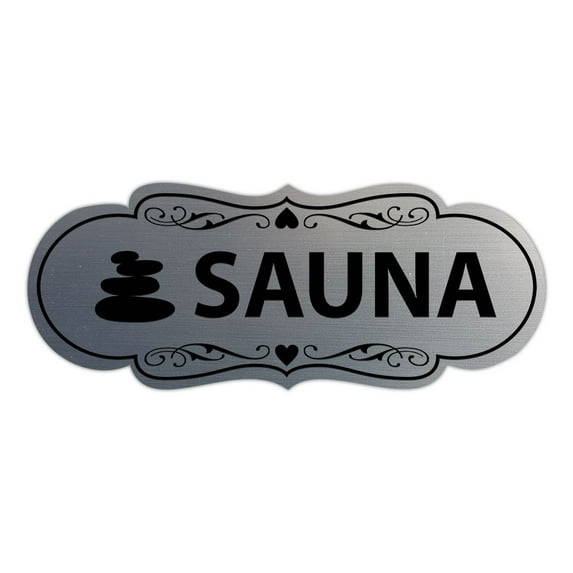 Signs ByLITA Designer Sauna Sign (Brushed Silver) - Small