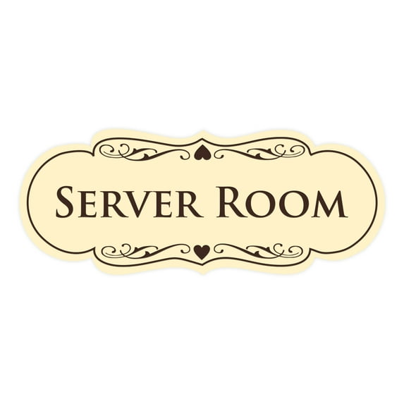 Signs ByLITA Designer Server Room Sign (Ivory/Dark Brown) - Small