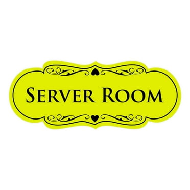 Signs ByLITA Designer Server Room Sign (Yellow / Black) - Large