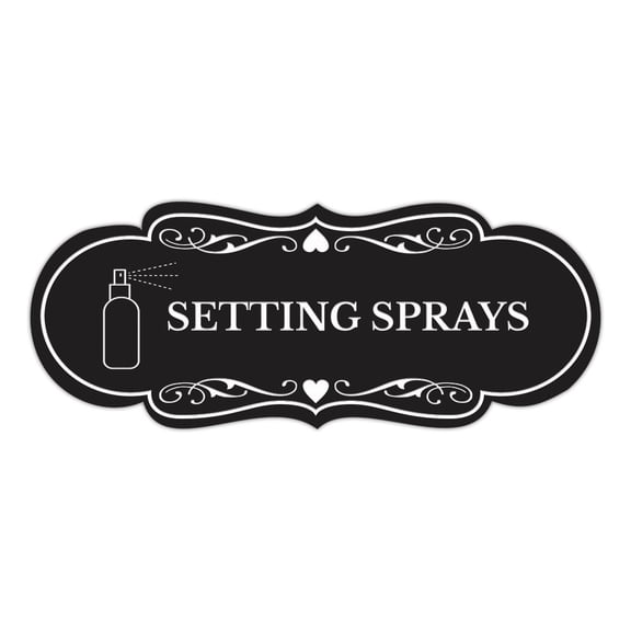 Signs ByLITA Designer Setting Sprays Makeup Area Sign (Black) - Small