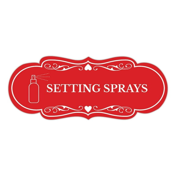 Signs ByLITA Designer Setting Sprays Makeup Area Sign (Red) - Large