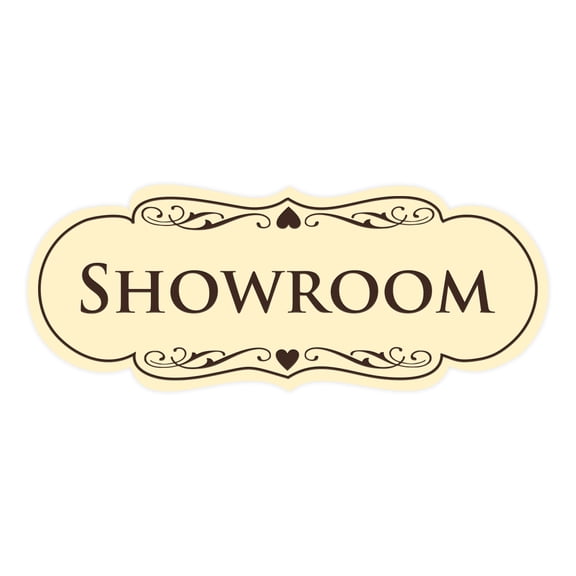 Signs ByLITA Designer Showroom Sign (Ivory/Dark Brown) - Medium