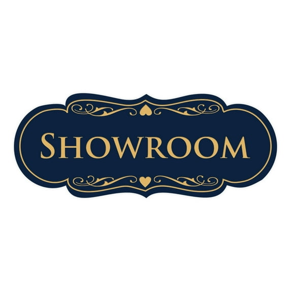 Signs ByLITA Designer Showroom Sign (Navy Blue/Gold) - Large