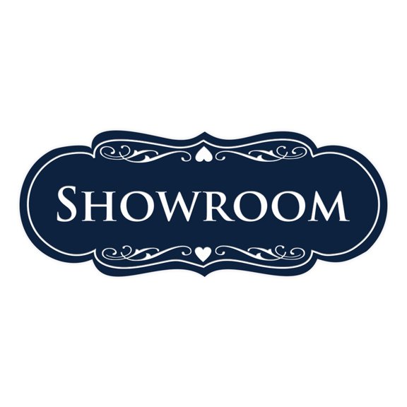 Signs ByLITA Designer Showroom Sign (Navy Blue / White) - Medium