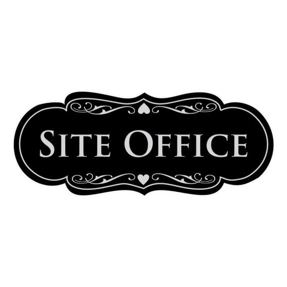 Signs ByLITA Designer Site Office Sign (Black / Silver) - Medium