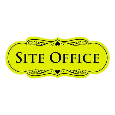 Signs ByLITA Designer Site Office Sign (Yellow / Black) - Large