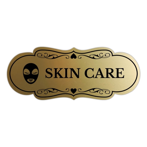 Signs ByLITA Designer Skin Care Makeup Area Sign (Brushed Gold) - Large