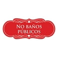 thumbnail image 1 of Signs ByLITA Designer Spanish No baños públicos Sign (Red) - Small, 1 of 5
