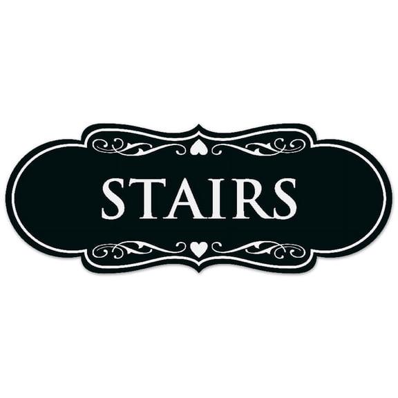 Signs ByLITA Designer Stairs Sign - Easy Installation | Durable Wall or Door Sign (Black) - Medium