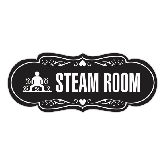Signs ByLITA Designer Steam Room Sign (Black) - Small