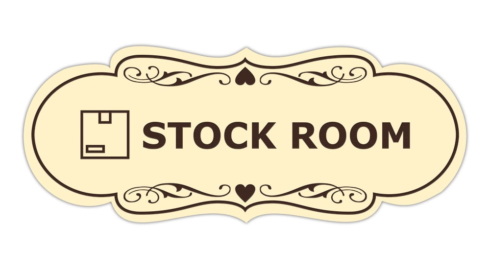 Signs ByLITA Designer Stock Room Sign (Ivory/Dark Brown) - Large ...
