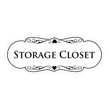 Signs ByLITA Designer Storage Closet Sign (White) - Large