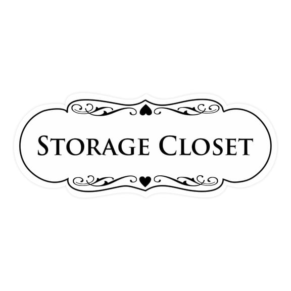 Signs ByLITA Designer Storage Closet Sign (White) - Medium
