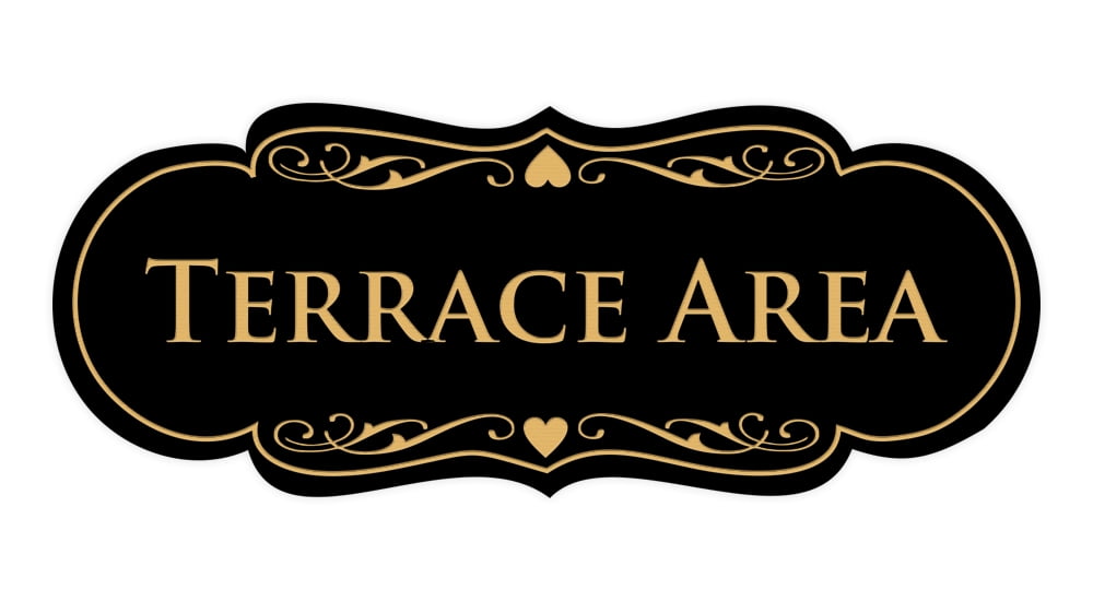 Signs ByLITA Designer Terrace Area Sign (Black Gold) - Medium - Walmart.com