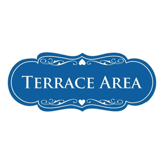 Signs ByLITA Designer Terrace Area Sign (Blue) - Large