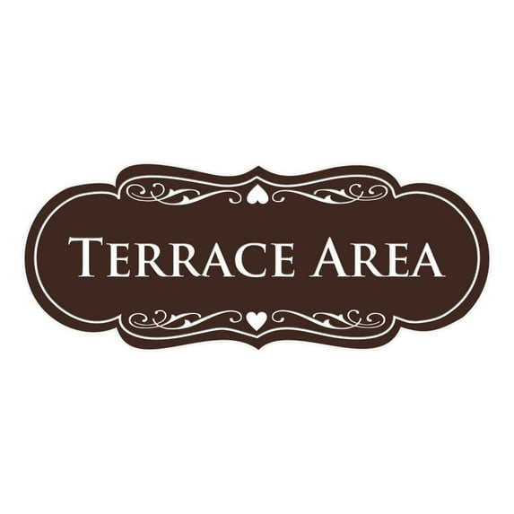 Signs ByLITA Designer Terrace Area Sign (Dark Brown) - Large