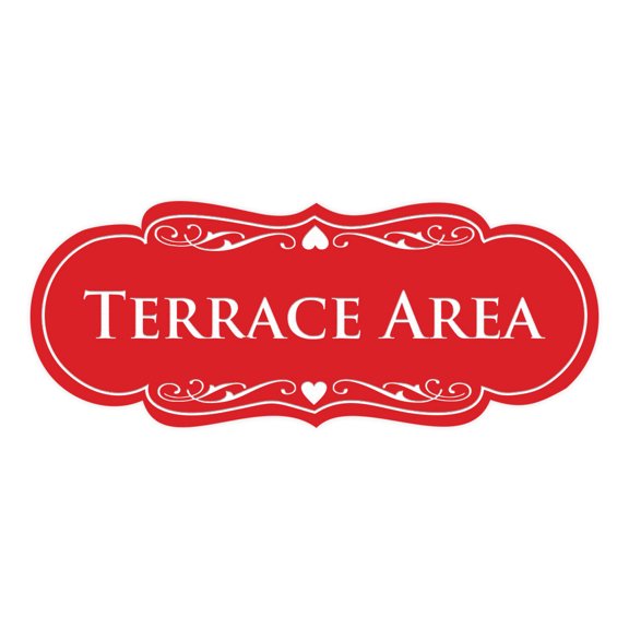 Signs ByLITA Designer Terrace Area Sign (Red) - Medium
