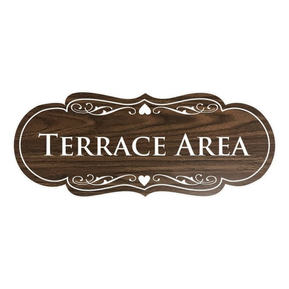 Signs ByLITA Designer Terrace Area Sign (Walnut) - Medium