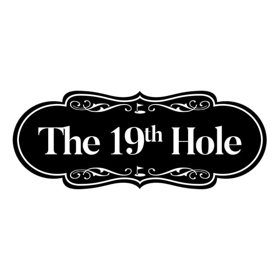 Signs ByLITA Designer The 19th Hole Sign (Black) - Large