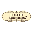 thumbnail image 1 of Signs ByLITA Designer The Best Beer Is An Open Beer Sign (Ivory/Dark Brown) - Medium, 1 of 6