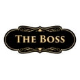 thumbnail image 1 of Signs ByLITA Designer The Boss Sign (Black Gold) - Large, 1 of 5
