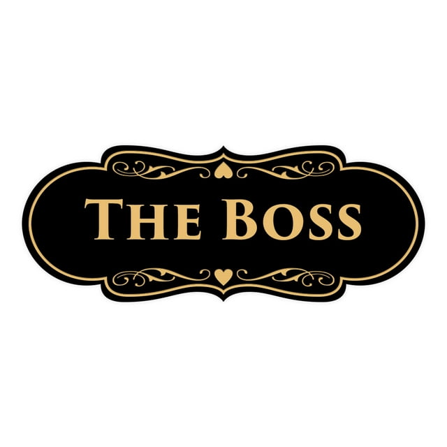 Signs ByLITA Designer The Boss Sign (Black Gold) - Large