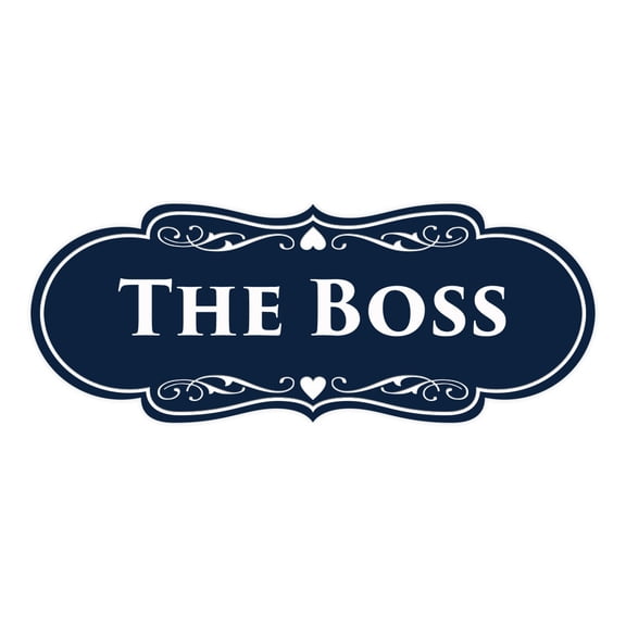 Signs ByLITA Designer The Boss Sign (Navy Blue / White) - Medium