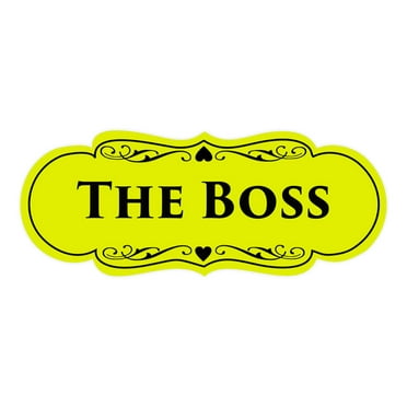 Signs ByLITA Designer The Boss Sign (Yellow / Black) - Large