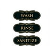 thumbnail image 1 of Signs ByLITA Designer Wash Rinse Sanitize Sign - Easy Installation | Durable Wall or Door Sign (Black Gold) - Large, 1 of 3
