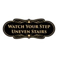 thumbnail image 1 of Signs ByLITA Designer Watch Your Step Uneven Stairs (Designer Sign)(Black Gold) - Medium, 1 of 5