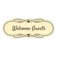 thumbnail image 1 of Signs ByLITA Designer Welcome Guests (Cursive Text) Sign (Ivory/Dark Brown) - Medium, 1 of 5