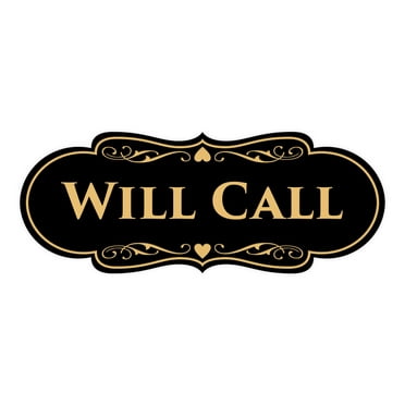 Signs ByLITA Designer Will Call Sign (Black Gold) - Large