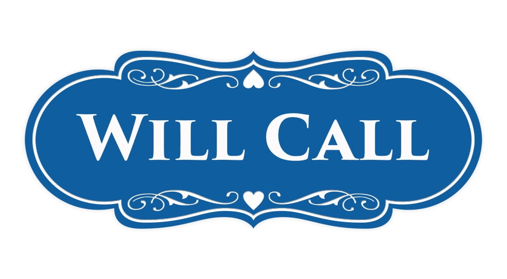 Signs ByLITA Designer Will Call Sign (Blue) - Medium - Walmart Business ...