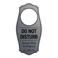 thumbnail image 1 of Signs ByLITA Do Not Disturb. Beauty Sleep In Progress Door Hanger - Brushed Silver, 4" x 8", 1 of 5