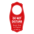 thumbnail image 1 of Signs ByLITA Do Not Disturb. Beauty Sleep In Progress Door Hanger - Red, 4" x 8", 1 of 5