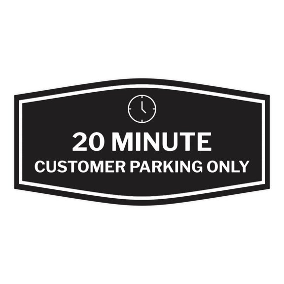 Signs ByLITA Fancy 20 minute Customer Parking Only Sign (Black) - Small