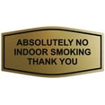 thumbnail image 1 of Signs ByLITA Fancy Absolutely No Indoor Smoking Thank you Sign - Laser-Engraved Lettering | Durable ABS Plastic | Vibrant Colors | Powerful Foam Tape (Brushed Gold) - Large, 1 of 3