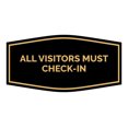 thumbnail image 1 of Signs ByLITA Fancy All Visitors Must Check-in Sign (Black Gold) - Medium, 1 of 5