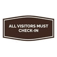 thumbnail image 1 of Signs ByLITA Fancy All Visitors Must Check-in Sign (Dark Brown) - Small, 1 of 5