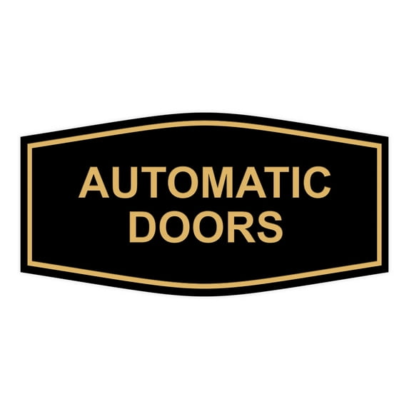 Signs ByLITA Fancy Automatic Doors Sign (Black Gold) - Medium