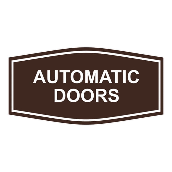 Signs ByLITA Fancy Automatic Doors Sign (Dark Brown) - Large
